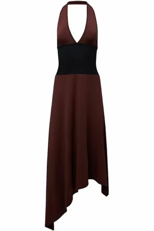 WeWoreWhat Corset Halter Asymmetrical Midi Dress in at Nordstrom, Size Small