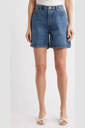 Frame The Timeless High Waist Mid Thigh Denim Shorts in at Nordstrom, Size 26