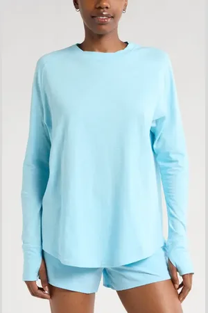 Zella Relaxed Washed 2.0 Long Sleeve Slub Tee in at Nordstrom, Size Large