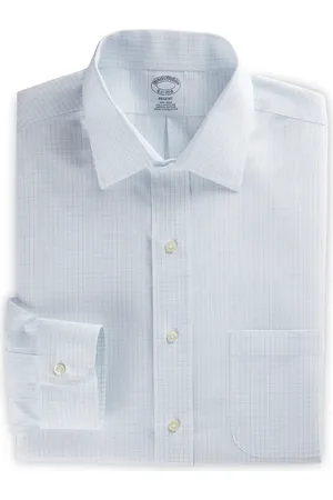 Brooks Brothers Checkered Graph Dress Shirt in at Nordstrom, Size 20 - 34