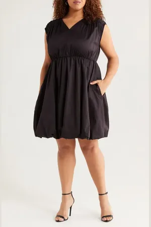 HARSHMAN Arla Bubble Hem Cotton Dress in at Nordstrom, Size 3X