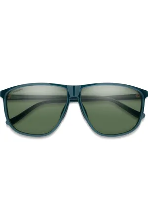 Smith Mono Lake 63m Oversize ChromaPop??? Polarized Round Sunglasses in Pacific Crystal /Gray Green at Nordstrom
