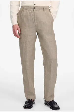 Madewell Elastic Waist Straight Leg Linen Pants in at Nordstrom, Size Medium