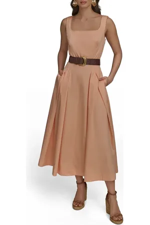 Donna Karan Sleeveless Cotton A-Line Dress in at Nordstrom, Size 10