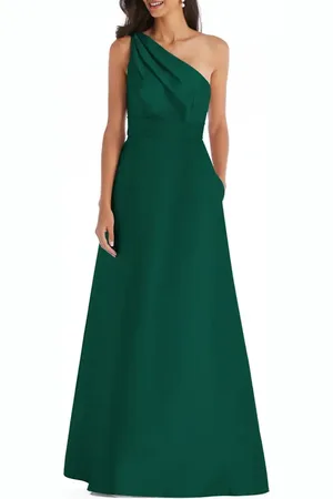 Alfred Sung One-Shoulder A-Line Gown in at Nordstrom, Size 0