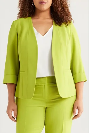 Kasper Cardigan-Style Stretch Crepe Blazer in at Nordstrom, Size 22W