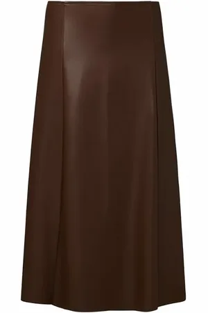 WeWoreWhat Vegan Leather Flare Midi Skirt in at Nordstrom, Size 14