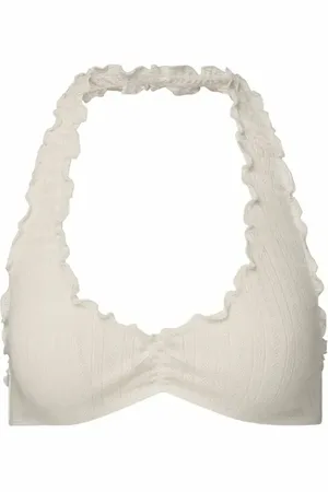 WeWoreWhat Ruffle Halter Bra in at Nordstrom, Size Large