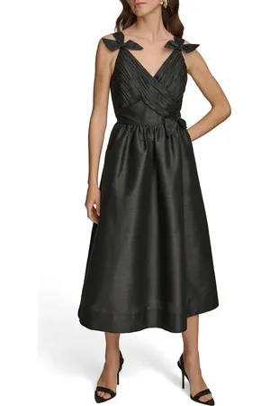Donna Karan Bow Fit & Flare Midi Cocktail Dress in at Nordstrom, Size 2