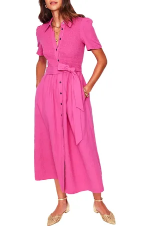 Boden Amber Belted Cotton Midi Dress in at Nordstrom, Size 16