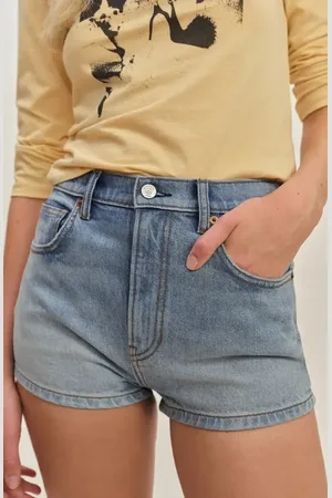 Reformation X Devon Lee Carlson Jensen High Waist Cheeky Denim Shorts in at Nordstrom, Size 28