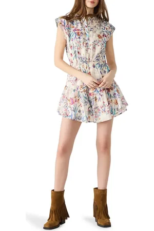 Steve Madden Faith Floral Tiered Cotton Minidress in at Nordstrom, Size Small