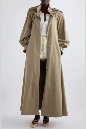Chloé High Neck Cotton Gabardine Trench Coat in at Nordstrom, Size 2 Us