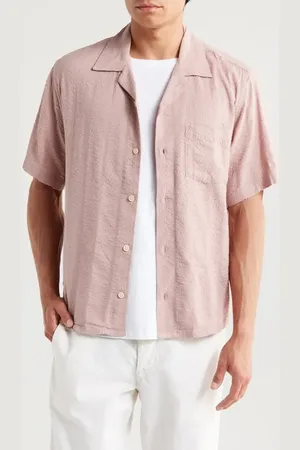 Corridor Stripe Seersucker Camp Shirt in at Nordstrom, Size Small