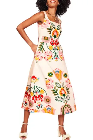 Boden Floral Print Fit & Flare Dress in at Nordstrom, Size 10