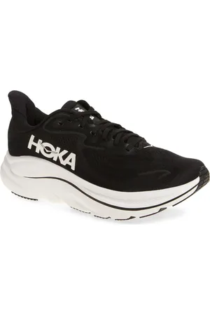 Hoka One One Clifton 10 Running Shoe in Black /White at Nordstrom, Size 12