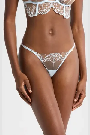 BlueBella Marisa Embroidered Mesh Thong in at Nordstrom, Size 8 Us