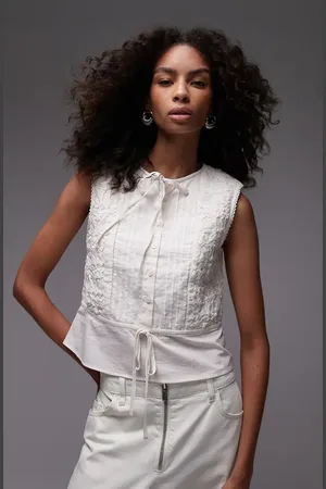 Topshop Cross Hatch Sleeveless Top in at Nordstrom, Size 2 Us