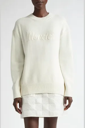 Moncler Logo Embroidered Wool & Cashmere Sweater in at Nordstrom, Size Xx-Small