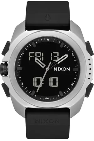 Nixon Ripley Ana-Digi Silicone Strap Watch, 47mm in Surplus /Black at Nordstrom