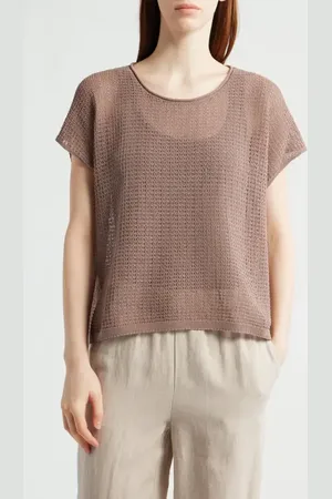 Eileen Fisher Open Stitch Organic Cotton Sweater in at Nordstrom, Size X-Large