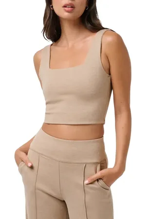 Travis Mathew Friday Ponte Square Neck Crop Tank in at Nordstrom, Size X-Small