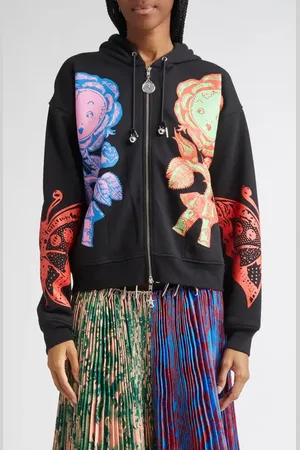 Chopova Lowena Double Rosebud Oversize Graphic Hoodie in at Nordstrom, Size Small