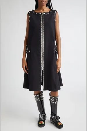 Chopova Lowena Cassidy Studded Seersucker Dress in at Nordstrom, Size Small