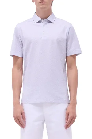 Bugatchi Victor OoohCotton?? Palm Tree Print Polo in at Nordstrom, Size Medium