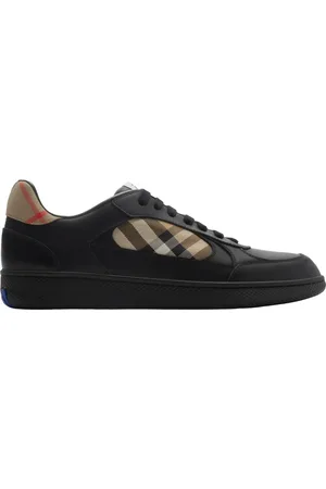 Burberry Leather and Check Terrace Sneakers in at Nordstrom, Size 36