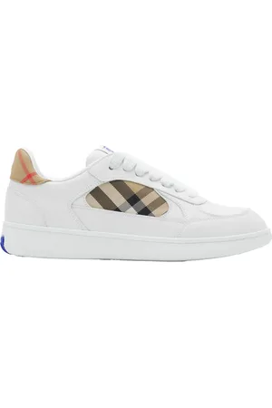 Burberry Leather and Check Terrace Sneakers in at Nordstrom, Size 39.5