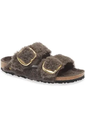 Birkenstock Arizona Big Buckle Genuine Shearling Slide Sandal in at Nordstrom, Size 5-5.5Us