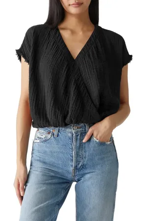 MICHAEL STARS Evie Gauze Faux Wrap Top in at Nordstrom, Size X-Small
