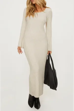 Princess Polly Malletti Long Sleeve Rib Maxi Sweater Dress in at Nordstrom, Size X-Small