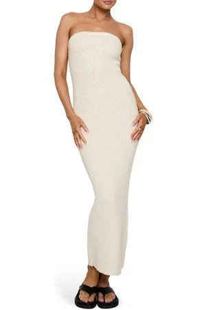 Princess Polly Cloud Strapless Boucl?? Maxi Body-Con Dress in at Nordstrom, Size 6