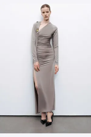 Nocturne Metal Buckle Detailed Maxi Dress in at Nordstrom, Size Xx-Large