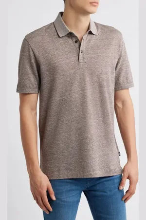 HUGO BOSS Press Cotton and Linen Polo in at Nordstrom, Size Medium