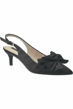 French Connection Quinn Satin Bow Kitten Pump in at Nordstrom, Size 6