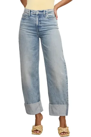 GOOD AMERICAN Good Standard High Waist Ankle Barrel Jeans in at Nordstrom, Size 10