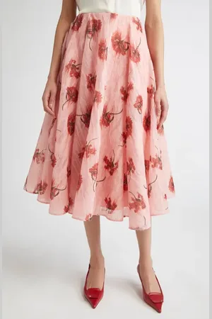 EMILIA WICKSTEAD Circeii Floral Textured Organza Circle Skirt in at Nordstrom, Size 6 Us