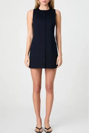 French Connection Sleeveless Cotton Sateen Minidress in at Nordstrom, Size 2