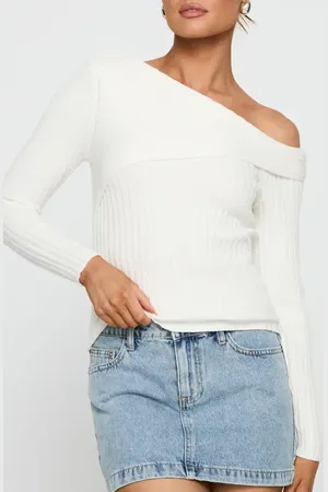 Princess Polly Jaybell One-Shoulder Rib Sweater in at Nordstrom, Size X-Small