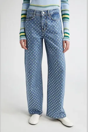 MONSE Studded Wide Leg Jeans in at Nordstrom, Size 14