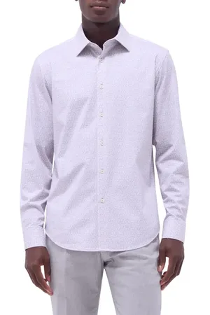 Bugatchi James OoohCotton?? Leaf Print Button-Up Shirt in at Nordstrom, Size Medium