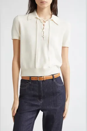NILI LOTAN Magdalena Cashmere Polo Sweater in at Nordstrom, Size Large