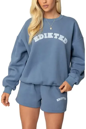 Edikted Beyond Cotton Graphic Sweatshirt in at Nordstrom, Size Small