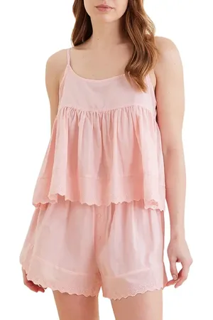 Papinelle Millie Embroidered Eyelet Cotton Voile Short Pajamas in at Nordstrom, Size Small
