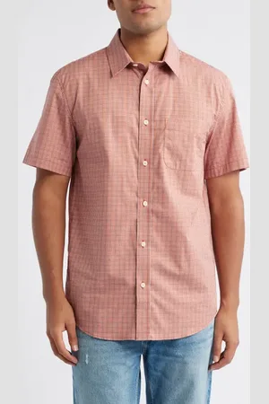 Pendleton Academy Check Pima Cotton Short Sleeve Button-Up Shirt in at Nordstrom, Size Medium