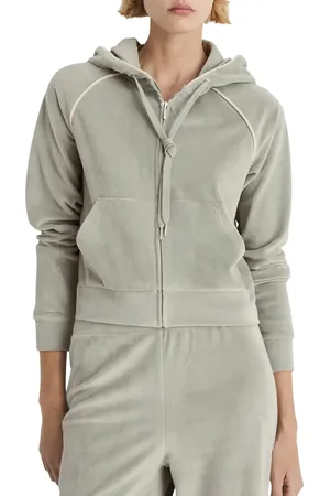 MANGO Velour Zip Hoodie in at Nordstrom, Size Medium