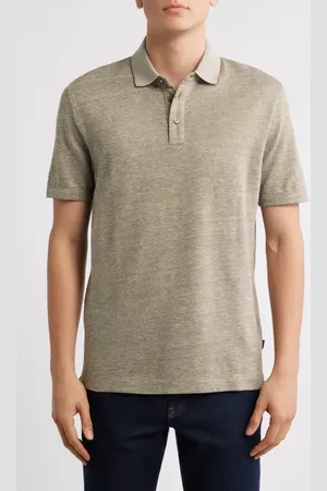 HUGO BOSS Press Cotton and Linen Polo in at Nordstrom, Size Large
